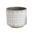 PLANTER, GREY W/WHITE 7.5"