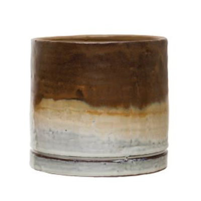 PLANTER, OMBRE BROWN/WHITE 5"