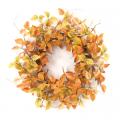 Golden Orange Fall Leaf Wreath