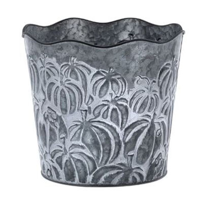 Dark Grey Embossed Pumpkin Pot Cover