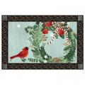 Cardinal & Wreath Door Mat