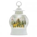 LANTERN, SNOW GLOBE W/DEER 11.5"