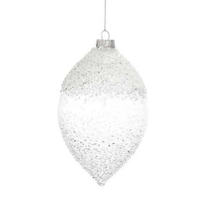 ORNAMENT, CLEAR/WHITE ASORT