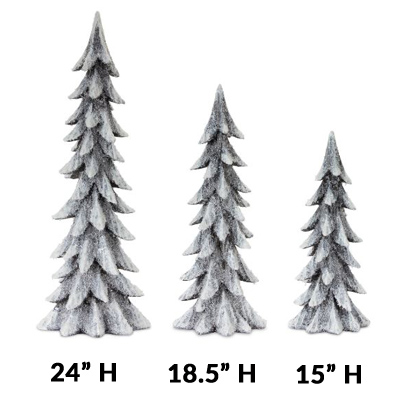Snowy Pine Tree 18.5"H