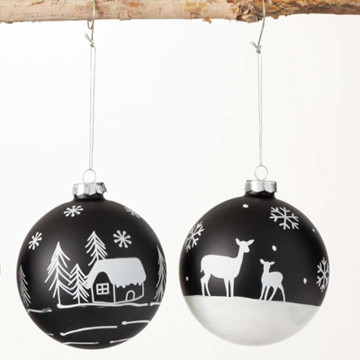 White Silhouettes on Black Ornaments