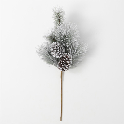 Flocked Pine Spray - 28"