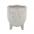 Embossed Deer Head Pot with Feet