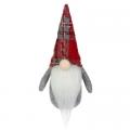 Gray Plaid Gnome Ornament