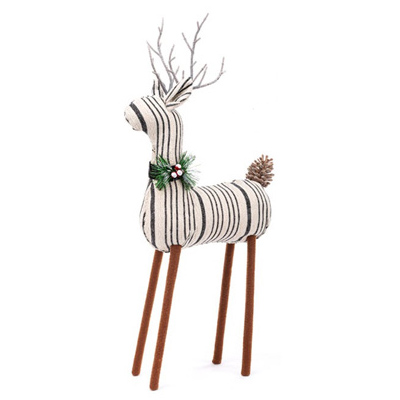 Assortment of Striped Reindeer with Pinecone Tails