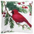 PILLOW, 18X18 CARDINAL ON BRANCH