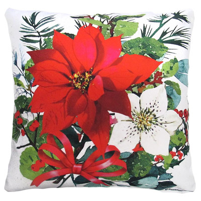 PILLOW, 18X18 HOLIDAY BOUQUET 1