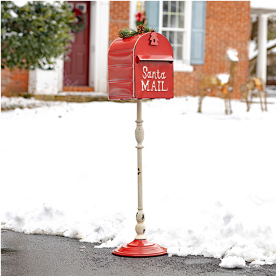 MAILBOX, SANTA'S MAIL W/WREATH