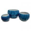 POT,CHISELED SHPERE OCEAN BLUE 4