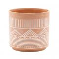 PLANTER, GEOMETRIC WHT WASH LG