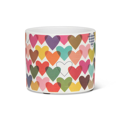 PLANTER,MULTICOLOR HEARTS XS 3"