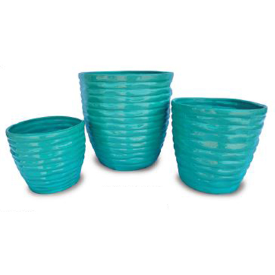 POT, FLAPJACK CONE TEAL 6"