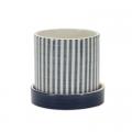 POT, BLACK STRIPES 4.5"D X 4.25"