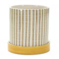 POT,TICKING STRIPE 5.25"DX5.25"H