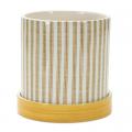 POT,TICKING STRIPE 5.25"DX5.25"H