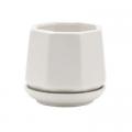 PLANTER, HEXAGON WHITE 3"W X 3"H