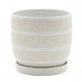 POT, WHITE SANDY 5"W X 4.5"H