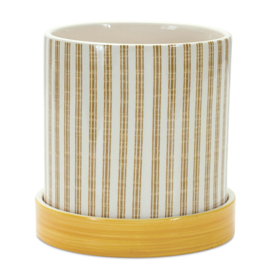 POT,TICKING STRIPE 5.25"DX5.25"H