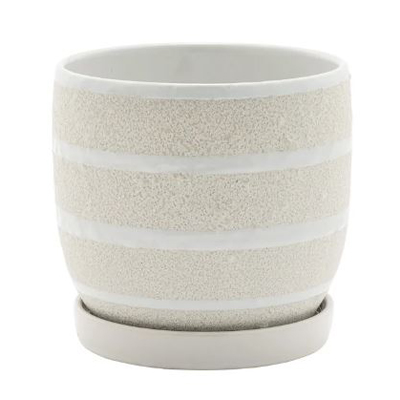 POT, WHITE SANDY 5"W X 4.5"H