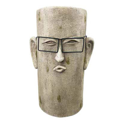 PLANTER, FACE WITH GLASSES