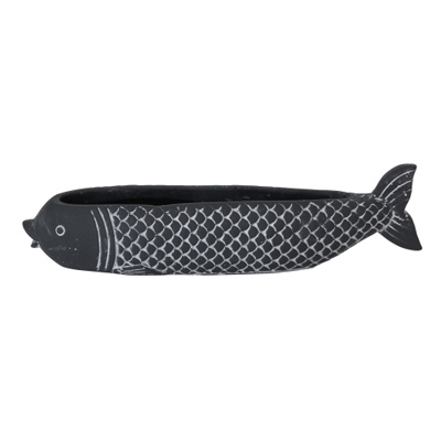 PLANTER, SMALL BLACK KOI 12.4"L