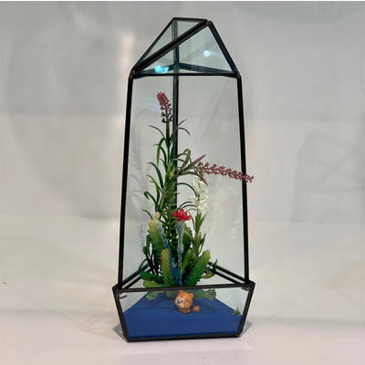 TERRARIUM, BLACK OBLISK 11"H