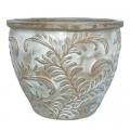 PLANTER, 13" LILY LEAF RIM WHIT