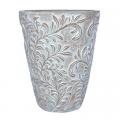 PLANTER, 15" LILY LEAF TALL WHIT