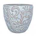 PLANTER,14.4" LILY LEAF EGG WHIT