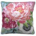 PILLOW, 18" X 18" PINK PEONIES