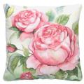 PILLOW, 18" X 18" PINK ROSE PAIR