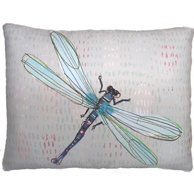 PILLOW, 19X24 DRAGONFLY BLUE