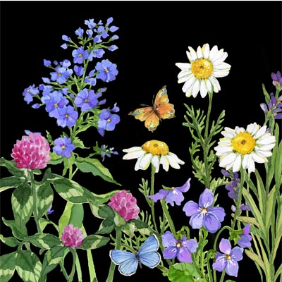PILLOW, 18"X18" GARDEN MEADOW 2