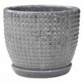 POT, DECO EGG GREY 8.25"X7.75