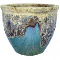 PLANTER,12.6" FLAT RIM VOL M BLU