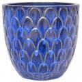 PLANTER, 14" SCALLOP LT BLUE