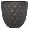 PLANTER, 14" SCALLOP BLACK