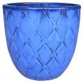 PLANTER, 14" DIAMOND LT BLUE