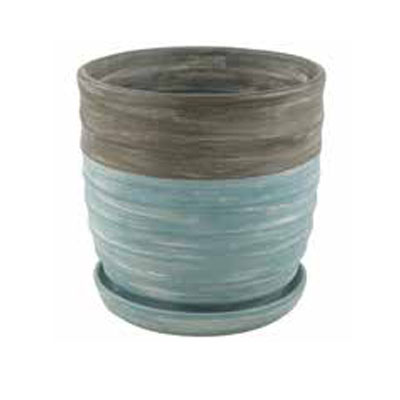 PLANTER, SYLVAN BLUE 6.75"X7"H