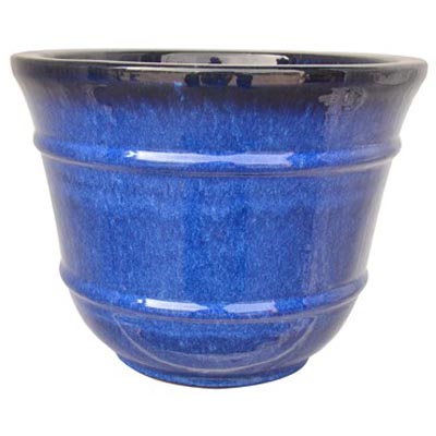 PLANTER, 12.2" LINED RND LT BLUE