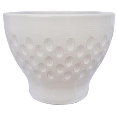 PLANTER, 9.4" DIVET RND WHITE