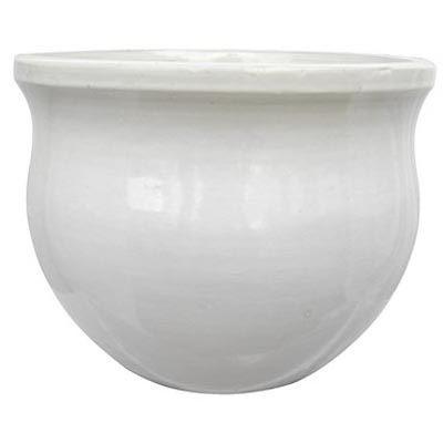 PLANTER, 9.4" SMOOTH RND WHITE