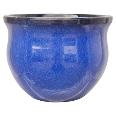 PLANTER, 7.1" SMOOTH RND LT BLUE