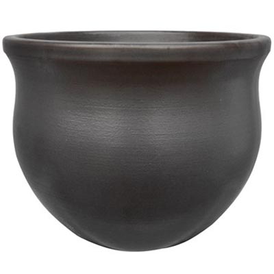 PLANTER, 7.1" SMOOTH RND BLACK