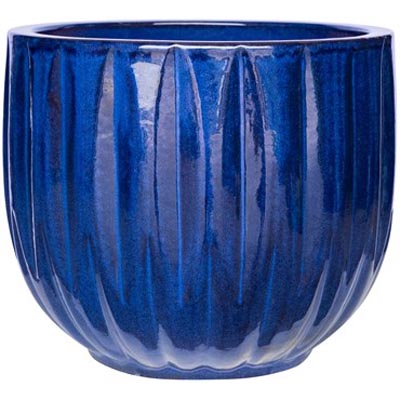 PLANTER, 8.3" CATH BELL AD BLUE