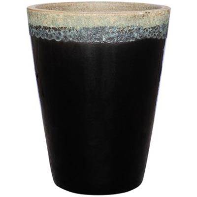 PLANTER,18.7" TALL RND VOL BLACK